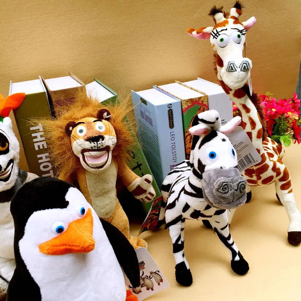 Peluche Madagascar – León, Jirafa, Pingüino, Cebra, Hipopótamo - imagen 4