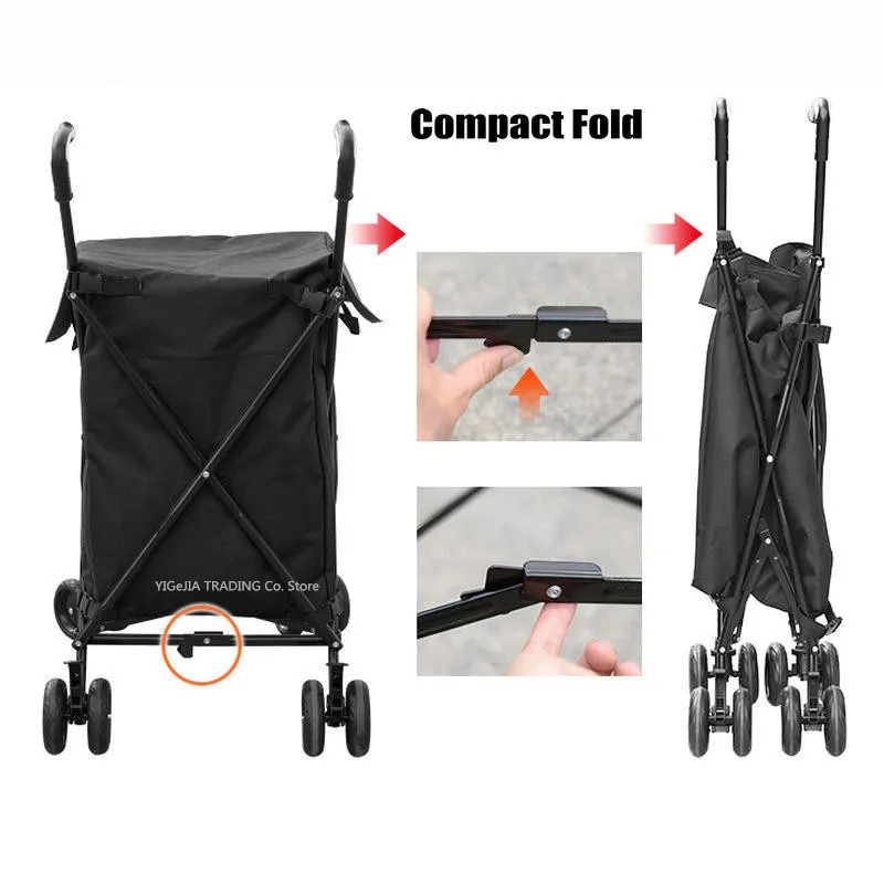 Carrito plegable de la compra con bolsa Oxford y marco de acero - imagen 4