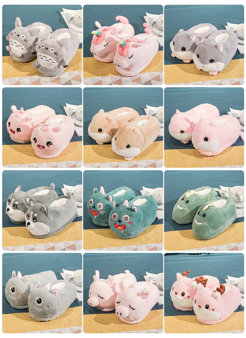 Zapatillas felpa kawaii vista frontal