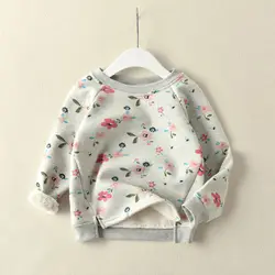 Jersey floral de cuello redondo para niñas de primavera
