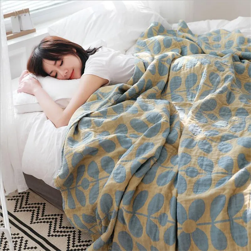 Manta de muselina a cuadros algodón para siesta de verano - imagen 2