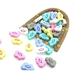Kovict cuentas de silicona con nubes para hacer collares