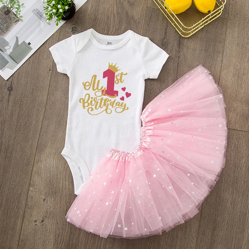 Vestido de fiesta rosa para niña con tul y volantes elegantes