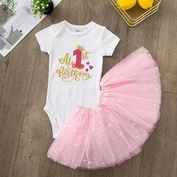 Vestido de fiesta rosa para niña con tul y volantes elegantes