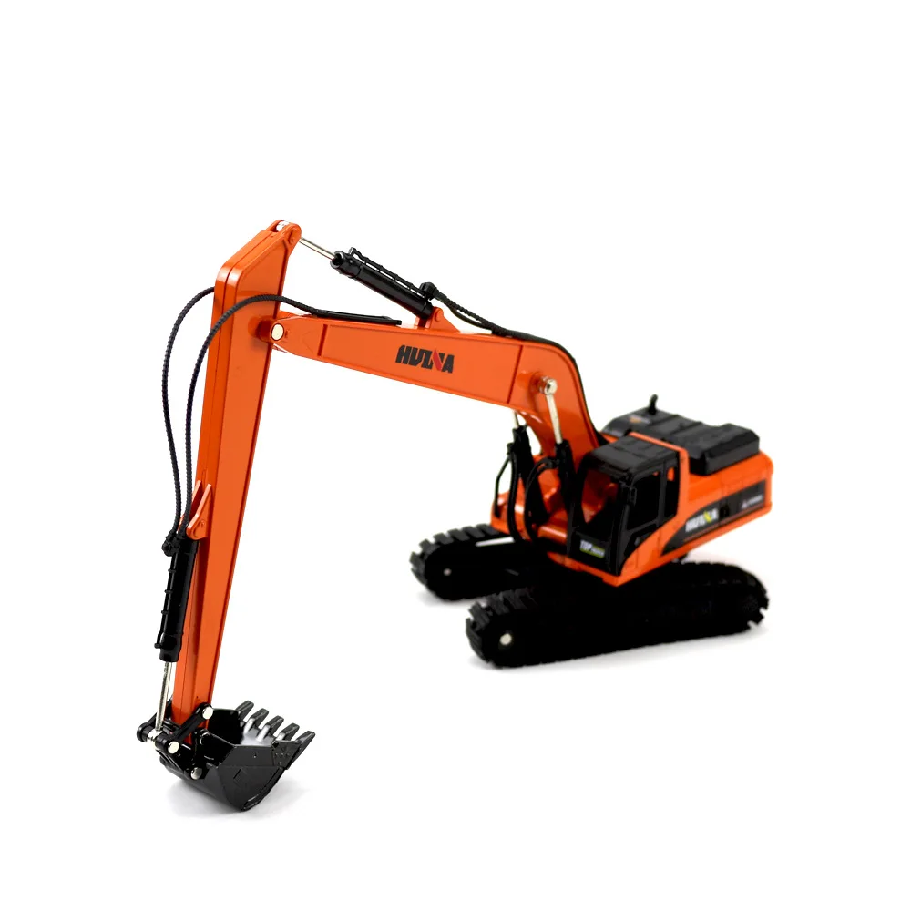 Huina excavadora infantil de brazo largo de metal, juguete