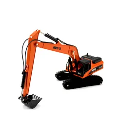 Huina excavadora infantil de brazo largo de metal, juguete
