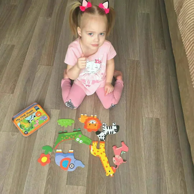 Puzzle de madera 3D educativo para bebés: animales y tráfico - imagen 4