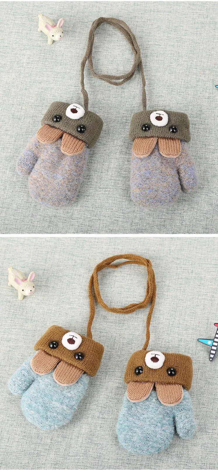 Guantes de peluche con textura