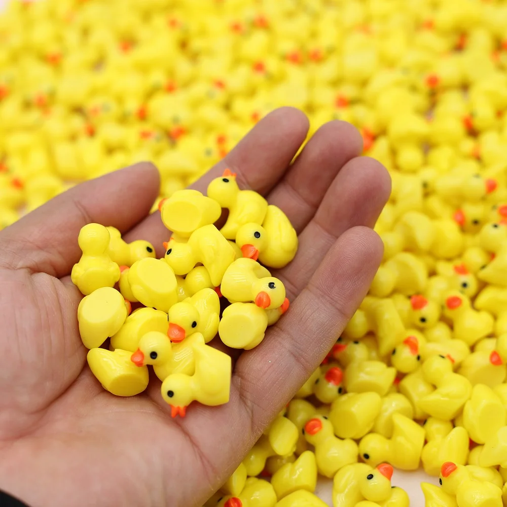 Patitos amarillos decorativos de resina para habitación infantil