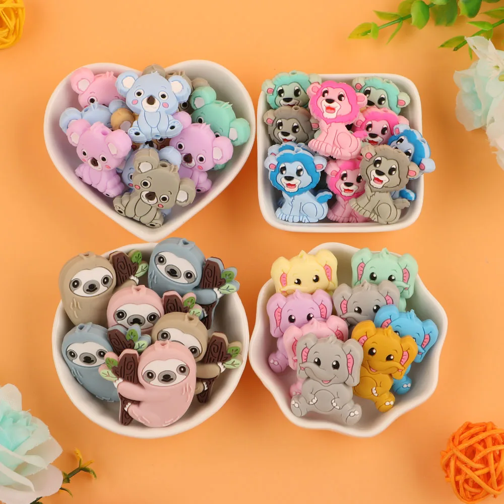 Kovict Perlas de silicona animales para manualidades infantiles DIY