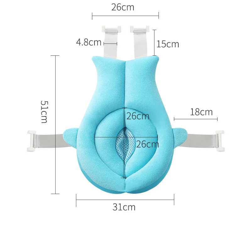 Bañera plegable para bebé recién nacido con soporte tiburón - imagen 4