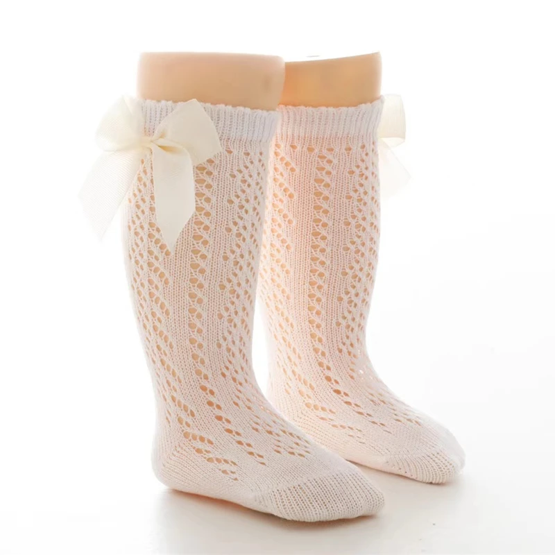Calcetines largos veraniegos con lazo para niños – Malla calada fresca - imagen 3