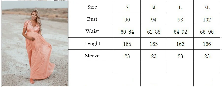 Tabla de tallas para vestido de maternidad