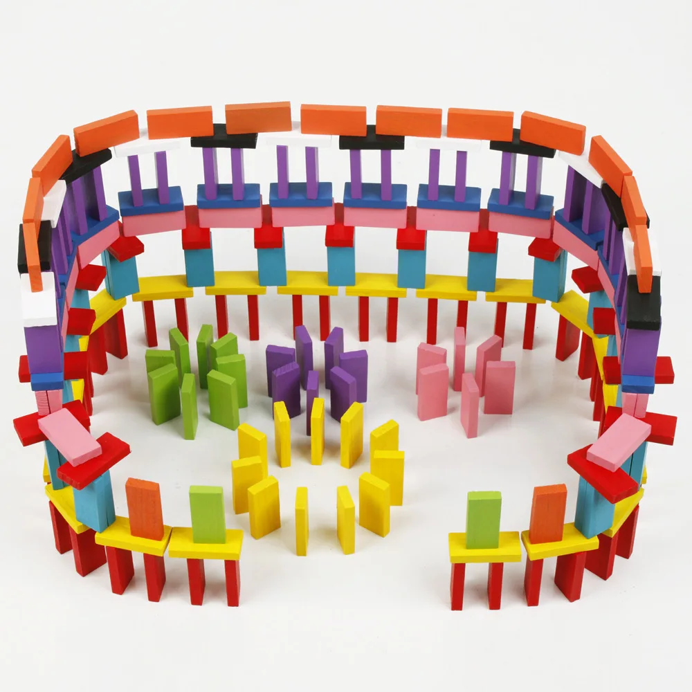 Bloques de construcción arcoíris madera – Juego para niños - imagen 2