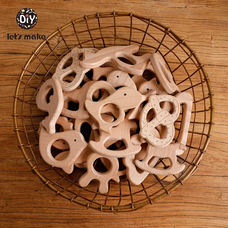 Mordedor colgante de haya natural sin BPA para bebé – Forma erizo - imagen 2