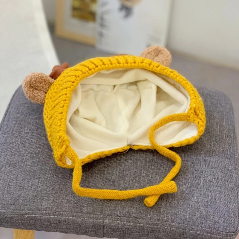 Gorro de bebé con orejeras de punto reno cálido y esponjoso - imagen 3