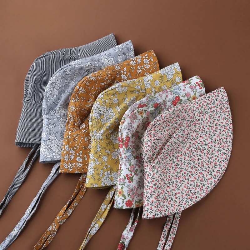 Sombrero de sol bebé unisex floral vintage protección UV para playa - imagen 2
