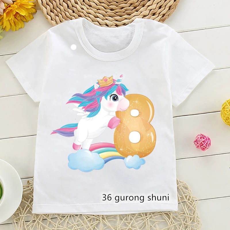 Camiseta infantil de algodón suave con excavadora y unicornio - imagen 5