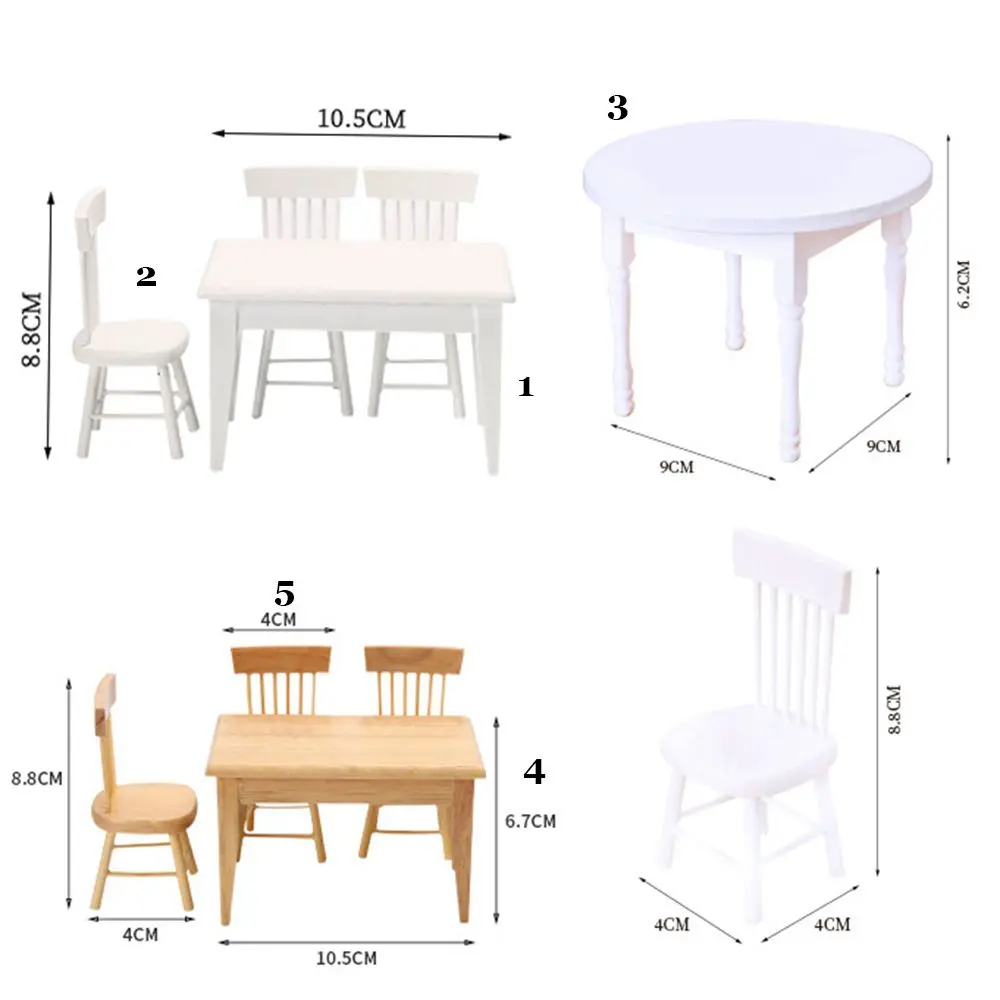 Mesa mini de madera blanca para combinar con sillas de simulación