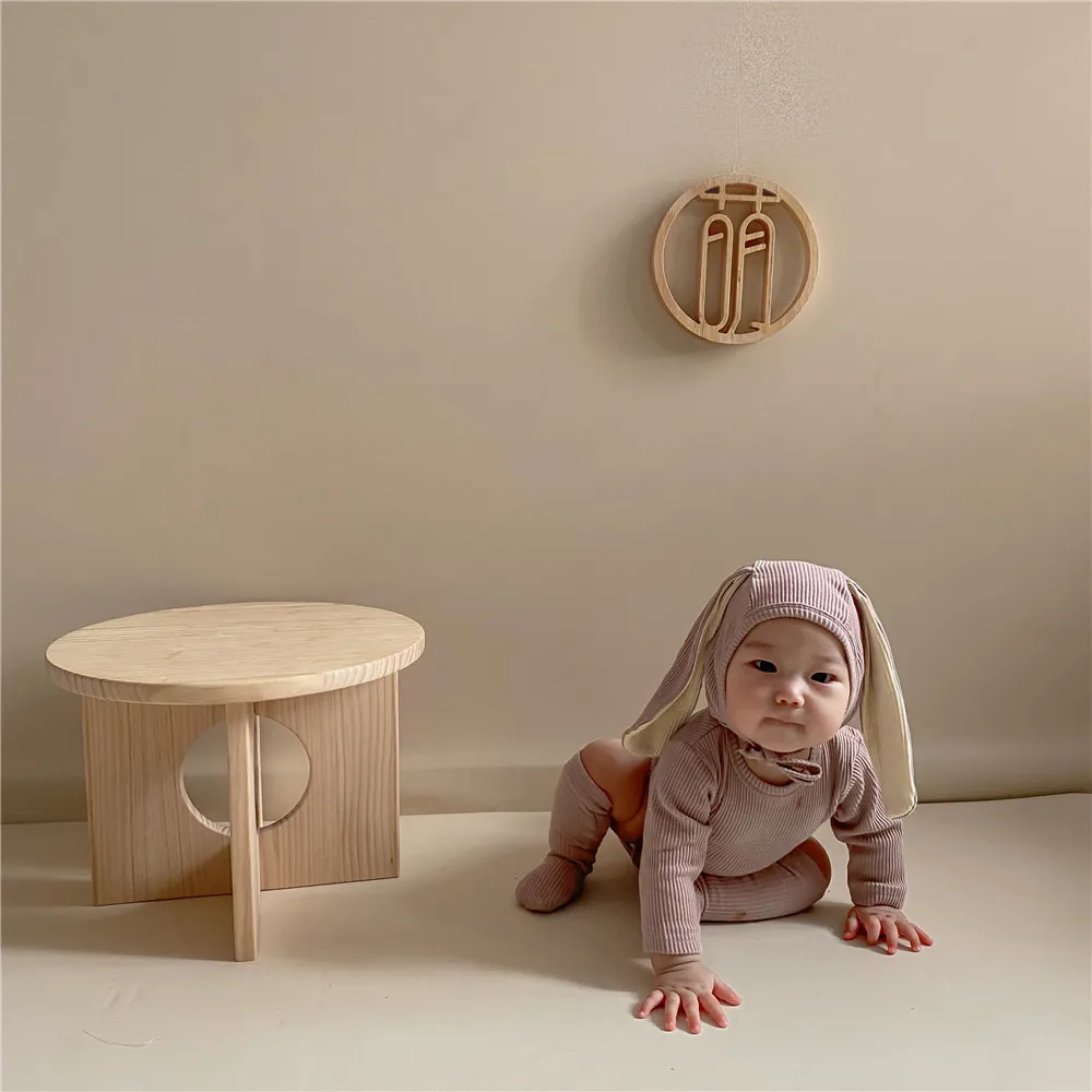 MILANCEL mono capucha conejito bebé recién nacido – Gorro orejitas y calcetines - imagen 5
