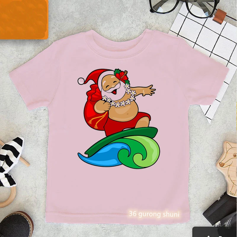 Camiseta navideña de Papá Noel para niños y niñas, Feliz Navidad - imagen 2