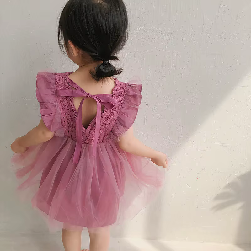 Vestido de encaje sin espalda Milangel para niña - imagen 4