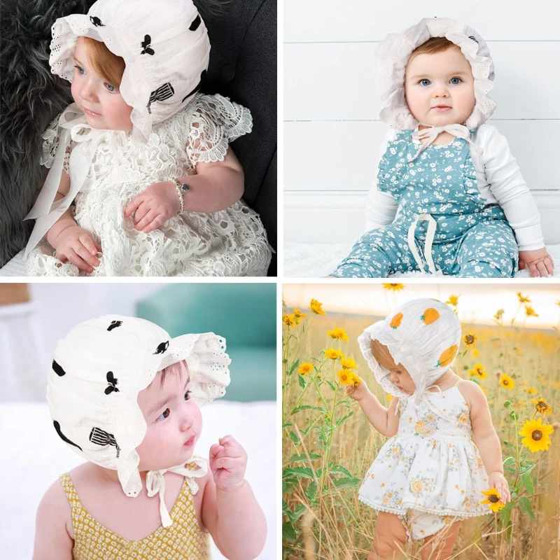 Gorro verano bebé con encaje floral – Protección solar - imagen 3