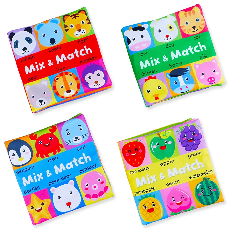 Libro de tela sensorial Montessori con animalitos para bebé - imagen 3