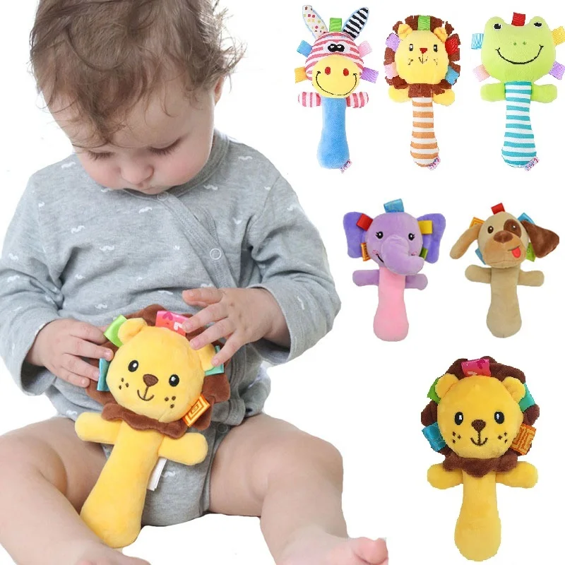 Sonajero de tela suave con animal tipo peluche educativo para bebé - imagen 2