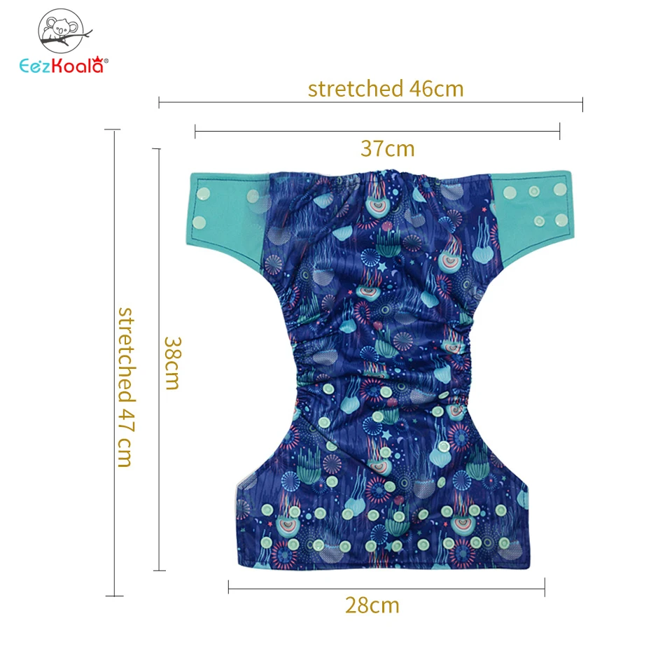 Pañal de tela reutilizable EezKoala - Gamuza ecológica lavable - imagen 5