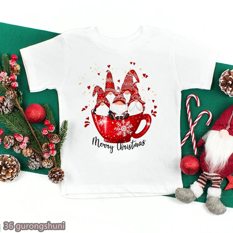Camiseta infantil Kawaii Love Gnomies de Navidad y Año Nuevo unisex - imagen 2