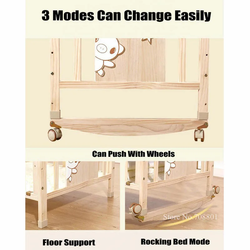 Cama infantil extensible de madera pino con mosquitera hasta 12 años - imagen 5
