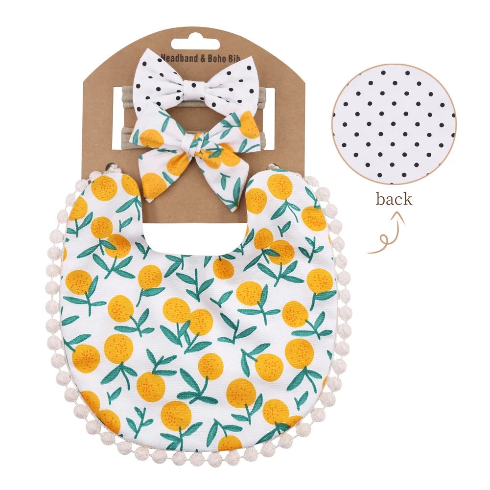 Baberos bandana antibacterianos de algodon con flores para bebe - imagen 2
