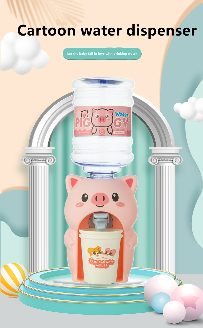 Mini dispensador de agua de cerdo para juegos de imitación