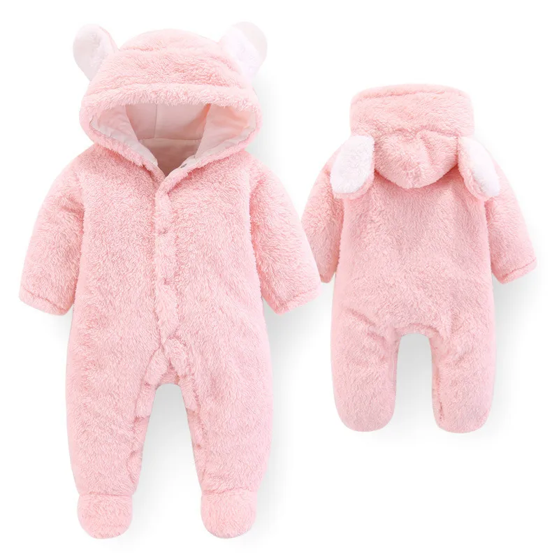 Pelele invierno para bebé con capucha – algodón suave manga larga - imagen 3