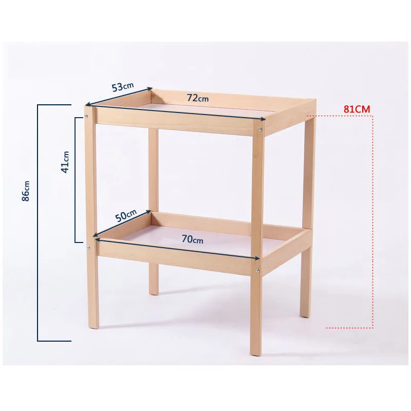 Cambiador de bebé madera maciza con almohadilla acolchada - imagen 5