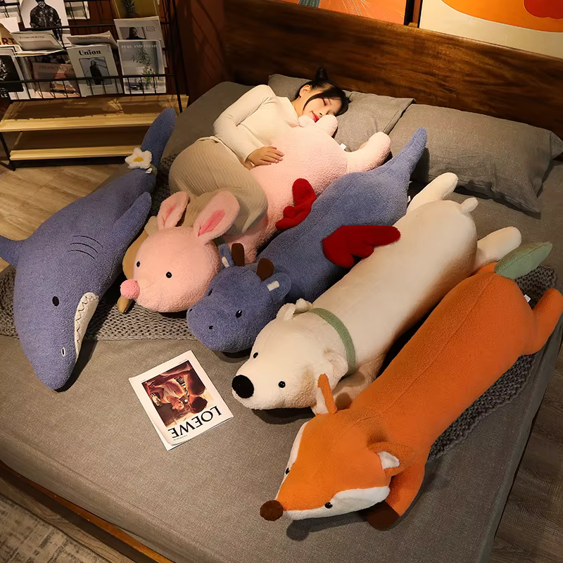 Almohada Kawaii desmontable con forma de tiburón
