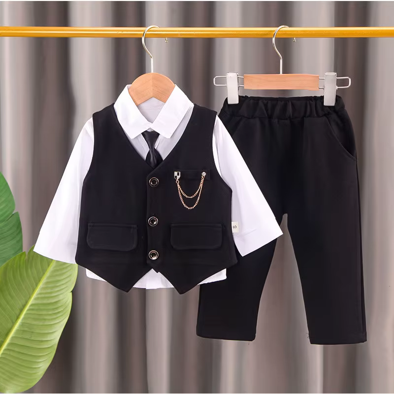 Traje formal completo para niño con chaleco y camisa - imagen 4