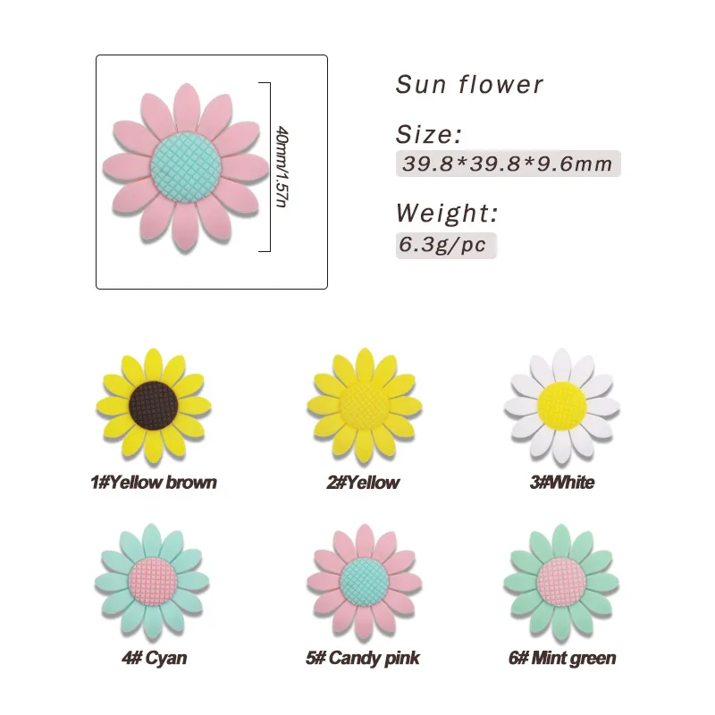 Cuentas de silicona girasol para bisutería artesanal DIY - imagen 3
