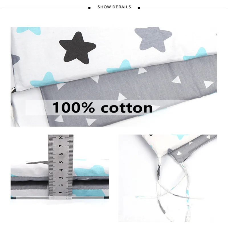 Parachoques estilo nórdico para cuna de bebé – Algodón suave lavable - imagen 2