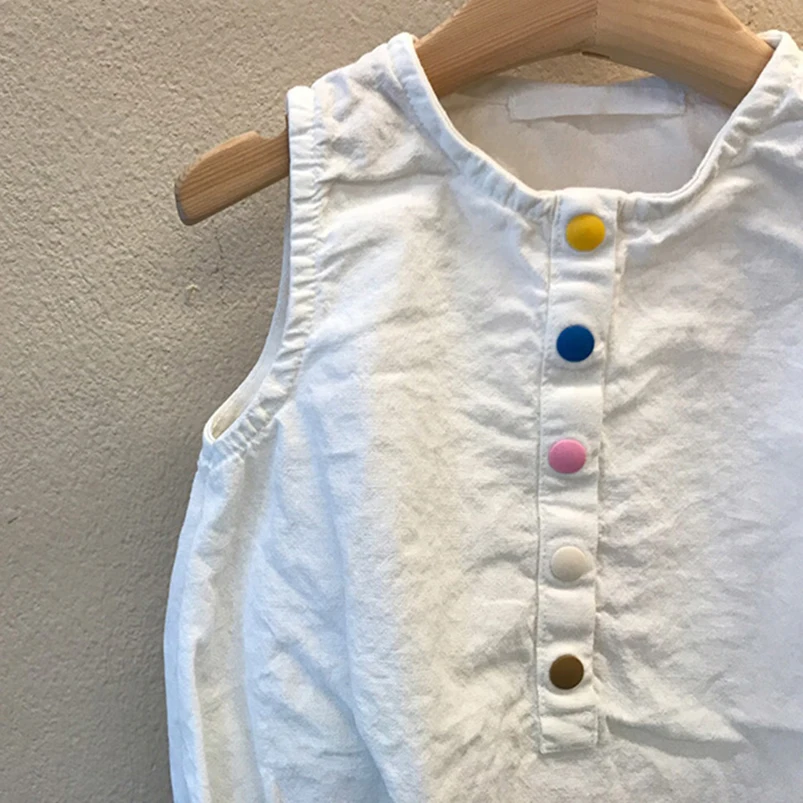 Pelele de verano sin mangas de lino y algodón para niños - imagen 4
