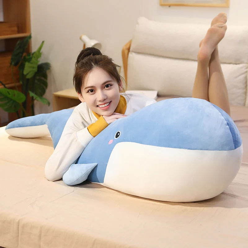 Juguete de peluche de tamaño gigante, ballena azul