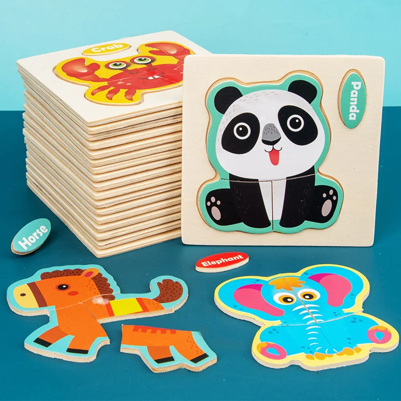 Rompecabezas de madera con animales para niños – educativo - imagen 3