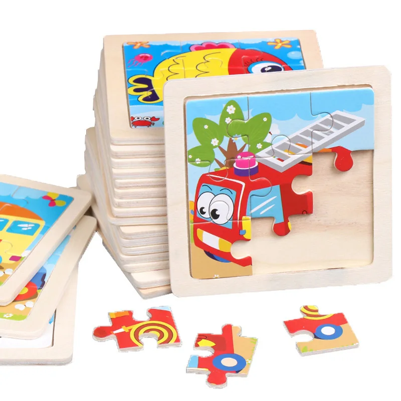 Rompecabezas de madera 11x11 cm - Tangram de animales para niños