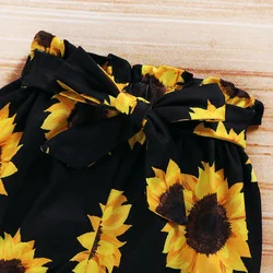 Tregren Conjunto floral de bebé niña: camiseta y pantalón corto