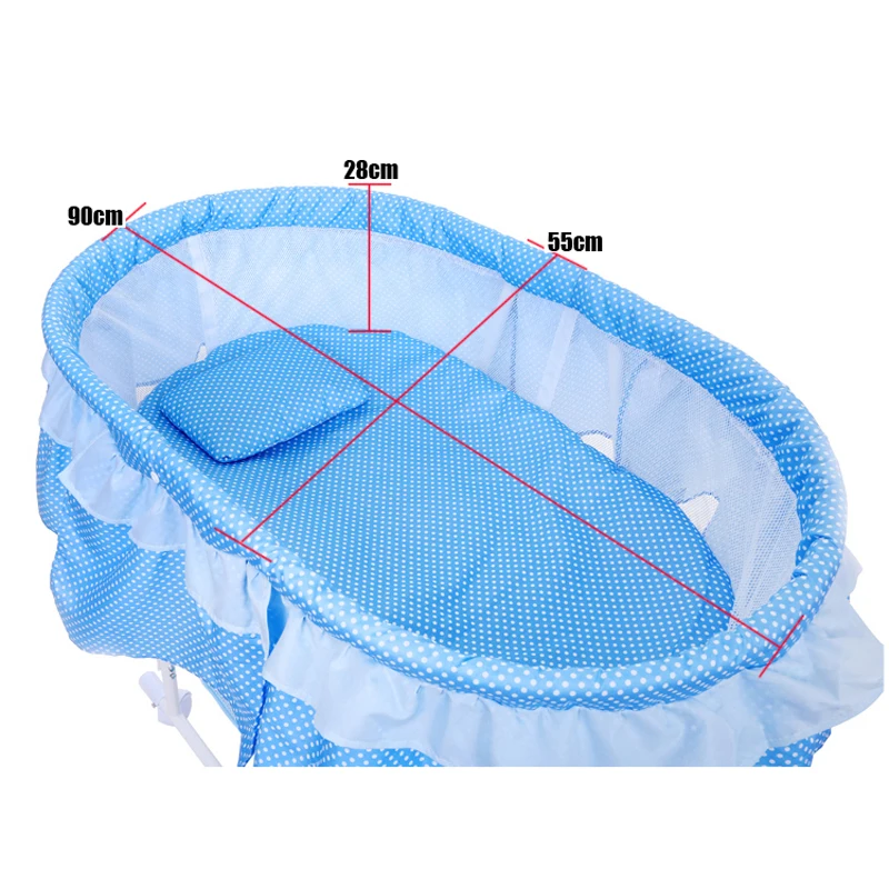 Cuna columpio para bebé con colchón, mosquitera y almohada suave - imagen 5