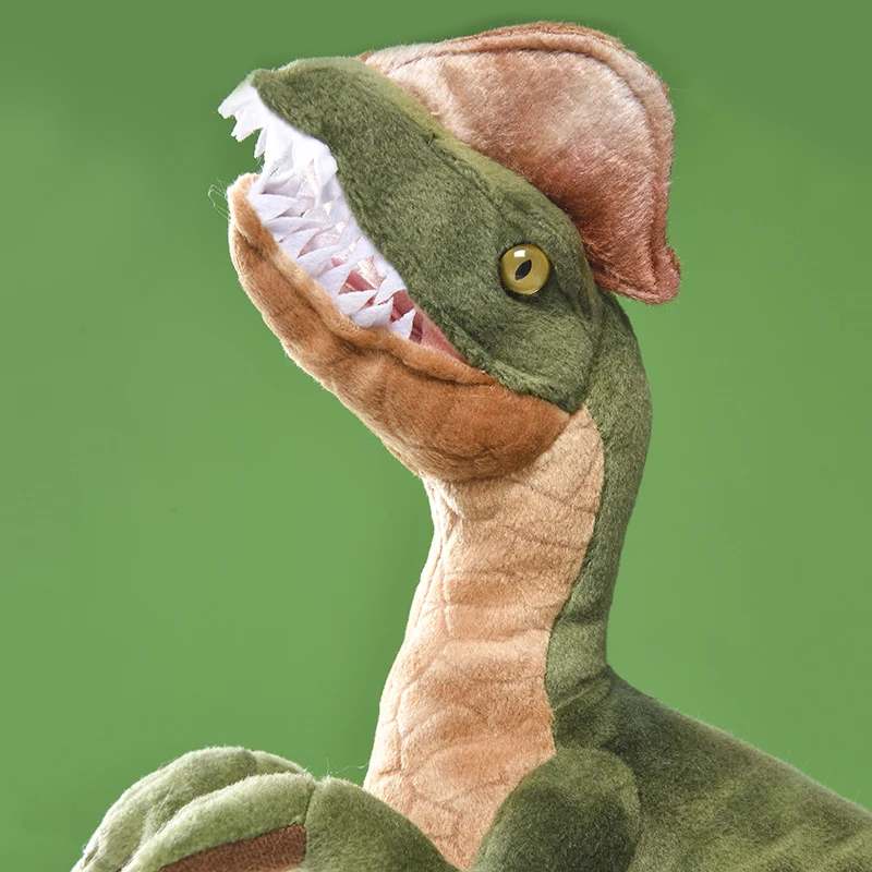 Peluche dinosaurio con expresión y forma de lagarto crestado