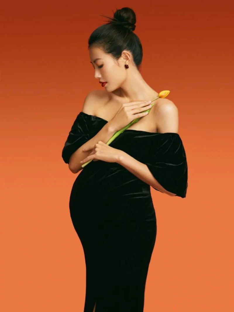 Vestido negro largo sin tirantes para mujer – Fiesta con abertura frontal - imagen 5