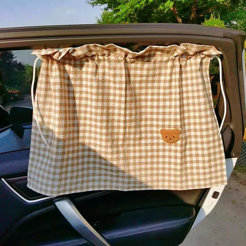 Cortinas protección solar para coche con diseño de oso aptas bebés