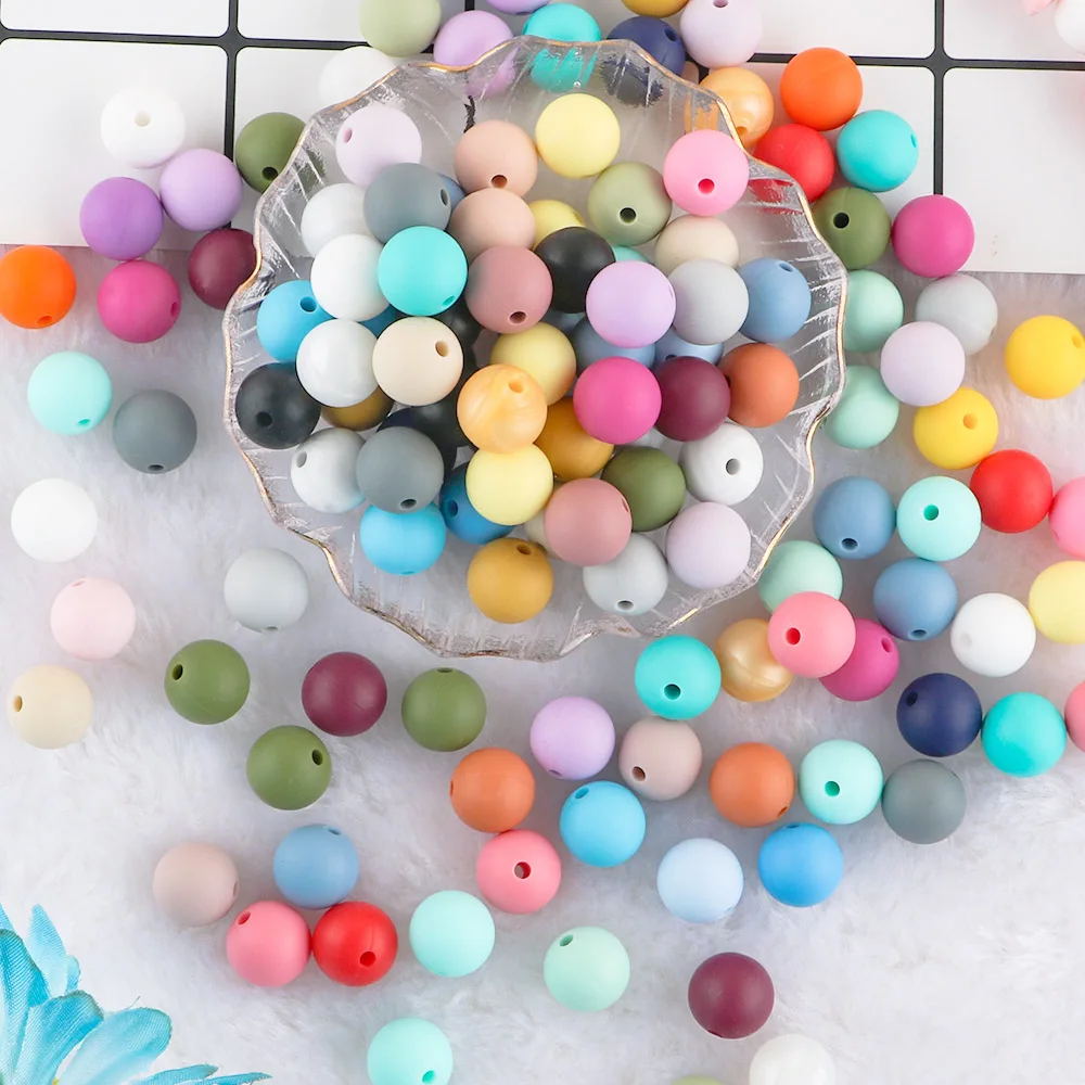 Cuentas de silicona redondas 12 mm para collares y pulseras DIY - imagen 3